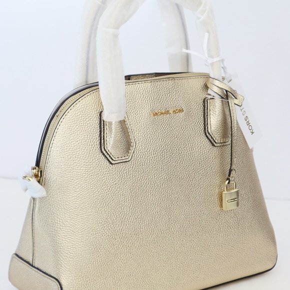Michael Kors STUDIO Mercer Large  Satchel Gold - Picture 7 of 15